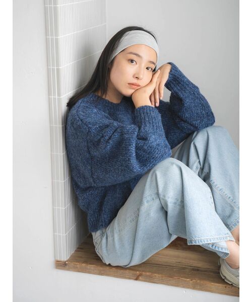 Ungrid（アングリッド）の「カラーモヘヤ混ルーズニット（ニット/セーター・レディース・チャコールグレー/パープル/ブルー/アイボリー/ピンク/オレンジ・FREE）」の16枚目の写真