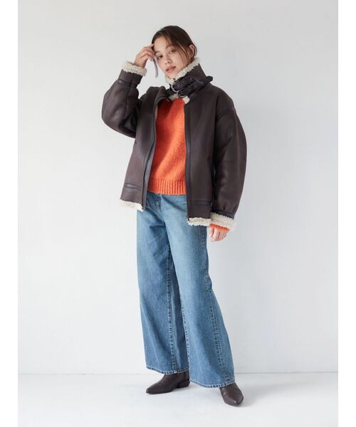 Ungrid（アングリッド）の「カラーモヘヤ混ルーズニット（ニット/セーター・レディース・チャコールグレー/パープル/ブルー/アイボリー/ピンク/オレンジ・FREE）」の21枚目の写真