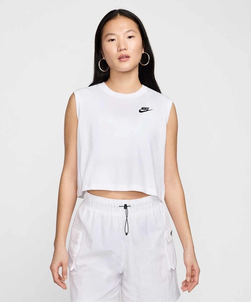 NIKE（ナイキ）の「ナイキ スポーツウェア クラブ ウィメンズ スリーブレス クロップド トップ / Nike Sportswear Club Women's Sleeveless Cropped Top FV5506-100 White（タンクトップ・レディース・ホワイト・L/M/S/XL/XS）」の21枚目の写真