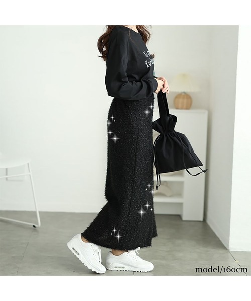 ラメシャギーバックスリットナロースカート（スカート）｜GOLDJAPAN