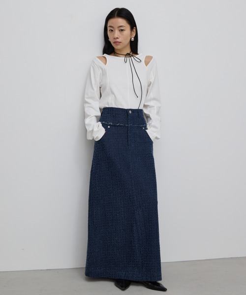 AIC.（エーアイシー）の「カットアウトピンタックロンティー（Tシャツ/カットソー・レディース・オフホワイト/ブラック・FREE）」の17枚目の写真