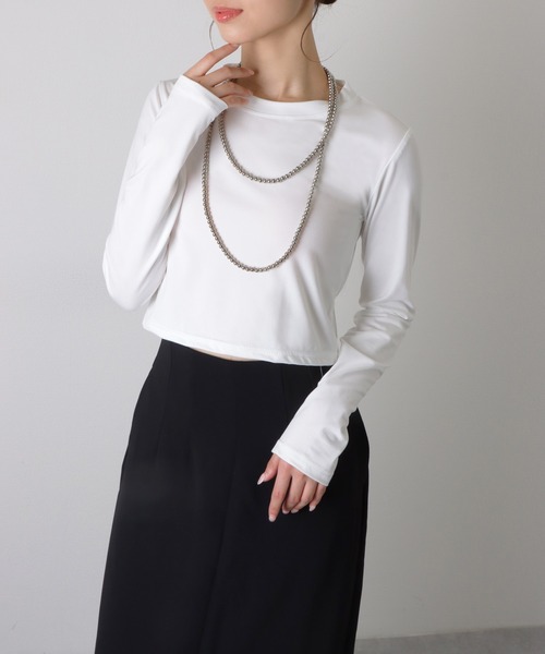 STONE  06aw ロゴ ロンt 長袖カットソー 短丈 ユニセックス】ミニロゴセミワイドシルエットロングTシャツ