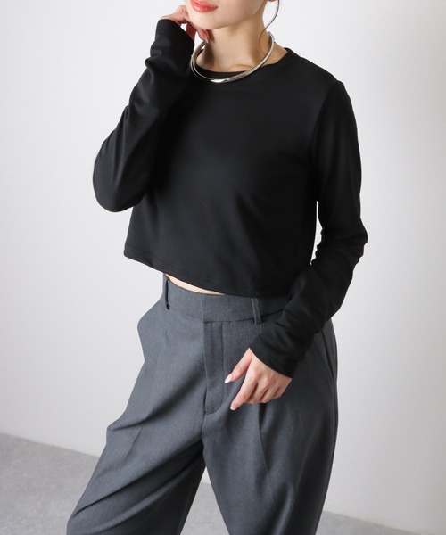 STONE 06aw ロゴ ロンt 長袖カットソー 短丈 simple short long Tee /シンプル ショート丈 ロンT(Tシャツ