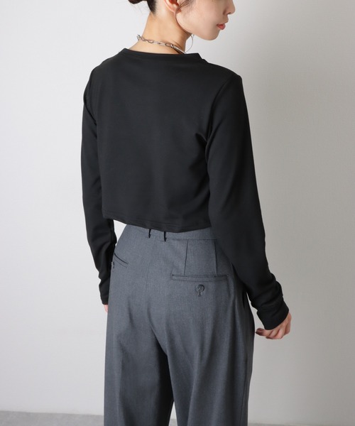 no e mosen* 短丈ロンt simple short long Tee /シンプル ショート丈 ロンT（Tシャツ