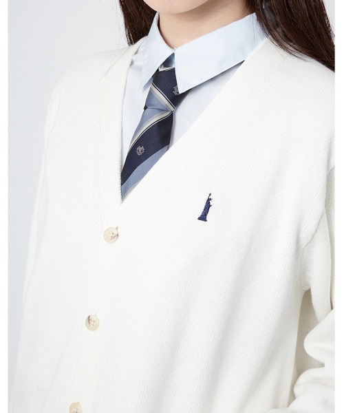 EASTBOY（イーストボーイ）の「カーディガン 綿 7G ニット 女子 制服 学生服 中学生 高校生 スクール（カーディガン/ボレロ・キッズ・オフホワイト/ブラック/ライトグレー/ベージュ/ネイビー・9号/11号/7号/13号）」の19枚目の写真