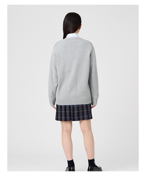 EASTBOY（イーストボーイ）の「カーディガン 綿 7G ニット 女子 制服 学生服 中学生 高校生 スクール（カーディガン/ボレロ・キッズ・オフホワイト/ブラック/ライトグレー/ベージュ/ネイビー・9号/11号/7号/13号）」の11枚目の写真