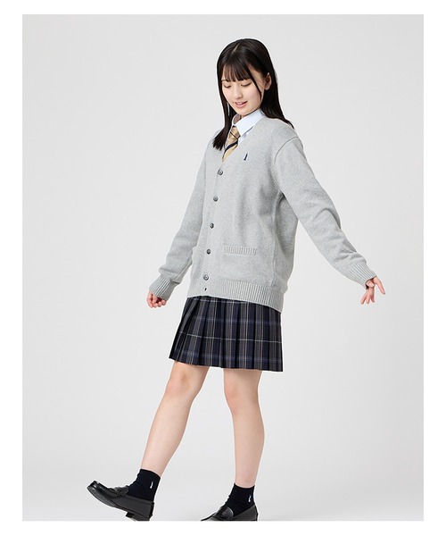 EASTBOY（イーストボーイ）の「カーディガン 綿 7G ニット 女子 制服 学生服 中学生 高校生 スクール（カーディガン/ボレロ・キッズ・オフホワイト/ブラック/ライトグレー/ベージュ/ネイビー・9号/11号/7号/13号）」の9枚目の写真