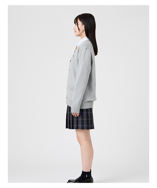 EASTBOY（イーストボーイ）の「カーディガン 綿 7G ニット 女子 制服 学生服 中学生 高校生 スクール（カーディガン/ボレロ・キッズ・オフホワイト/ブラック/ライトグレー/ベージュ/ネイビー・9号/11号/7号/13号）」の10枚目の写真