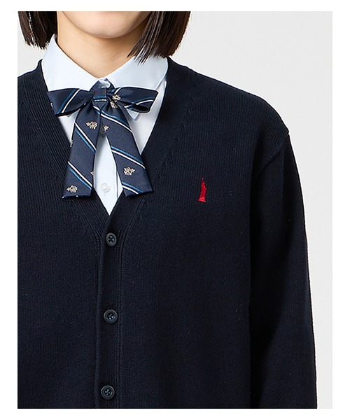 EASTBOY（イーストボーイ）の「カーディガン 綿 7G ニット 女子 制服 学生服 中学生 高校生 スクール（カーディガン/ボレロ・キッズ・オフホワイト/ブラック/ライトグレー/ベージュ/ネイビー・9号/11号/7号/13号）」の13枚目の写真