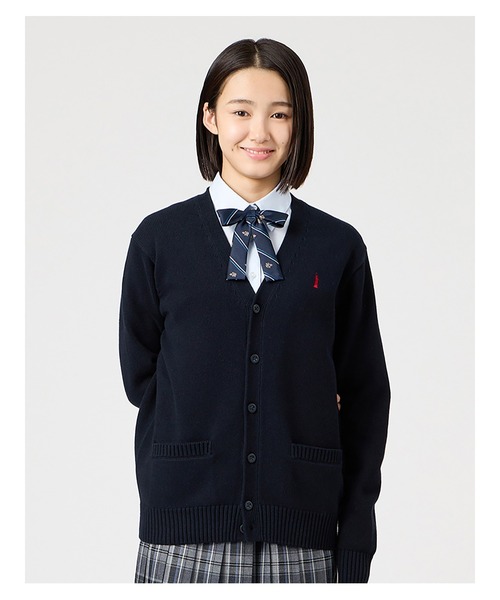 EASTBOY（イーストボーイ）の「カーディガン 綿 7G ニット 女子 制服 学生服 中学生 高校生 スクール（カーディガン/ボレロ・キッズ・オフホワイト/ブラック/ライトグレー/ベージュ/ネイビー・9号/11号/7号/13号）」の14枚目の写真