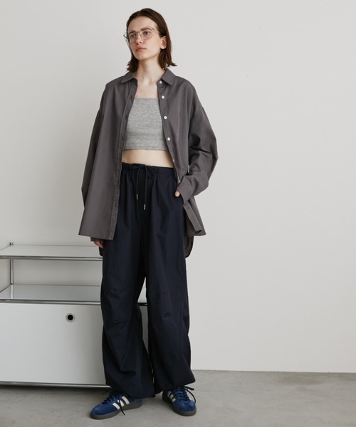 Auntie Rosa Holiday（アンティローザホリデー）の「カップ付きフライスショートキャミ（キャミソール・レディース・モカ/オフホワイト/グレー/ブラック・FREE）」の13枚目の写真