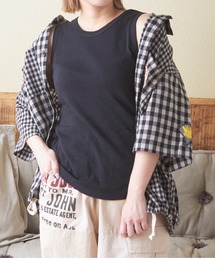 ショートスラブフライス無地タンクトップ