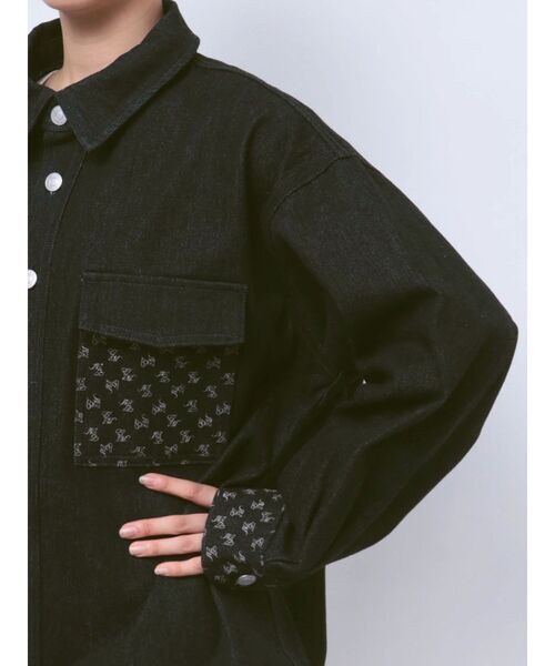 EATME（イートミー）の「BIGシルエットデニムジャケット（デニムジャケット・レディース・ライトブルー/ブラック・FREE）」の8枚目の写真