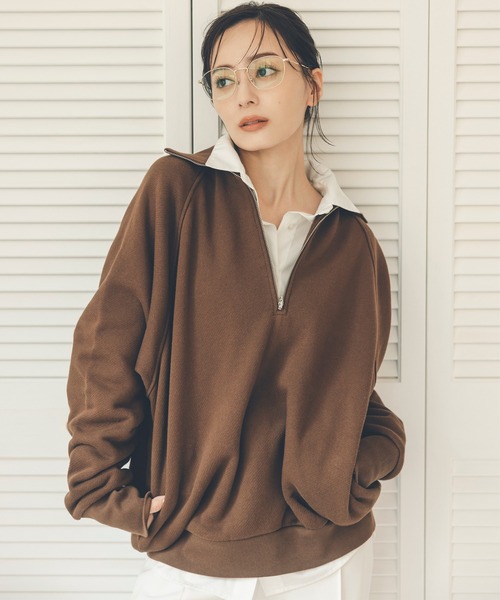 【新品未使用】anuansアニュアンスフロントファスナースウェットbrown セール】フロントファスナースウェット（スウェット）｜anuans