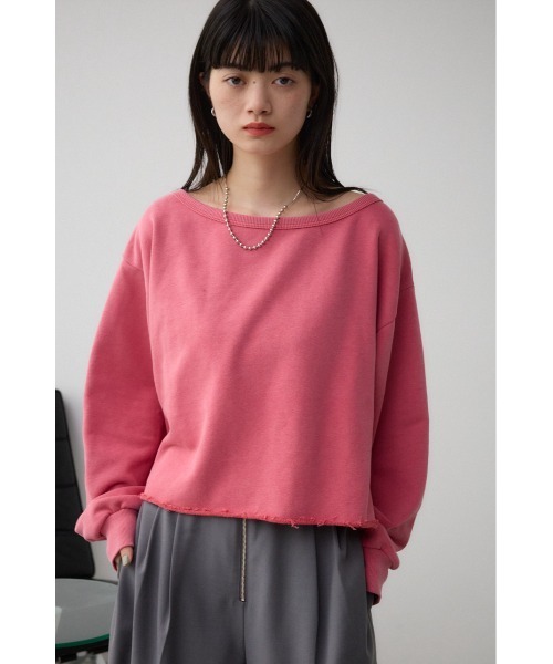 AZUL by moussy（アズールバイマウジー）の「ビンテージライクウラケトップス（スウェット・レディース・ピンク/杢グレー/ブラック・MEDIUM/SMALL）」の18枚目の写真