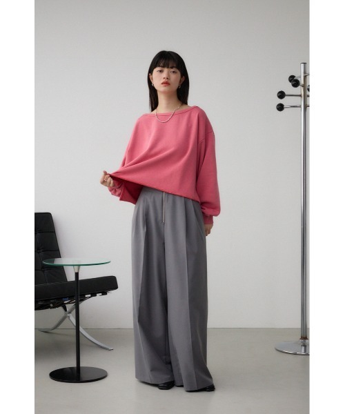 AZUL by moussy（アズールバイマウジー）の「ビンテージライクウラケトップス（スウェット・レディース・ピンク/杢グレー/ブラック・MEDIUM/SMALL）」の9枚目の写真