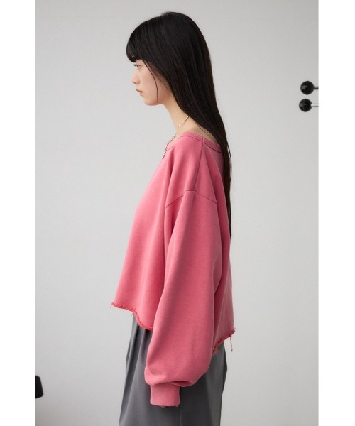 AZUL by moussy（アズールバイマウジー）の「ビンテージライクウラケトップス（スウェット・レディース・ピンク/杢グレー/ブラック・MEDIUM/SMALL）」の11枚目の写真