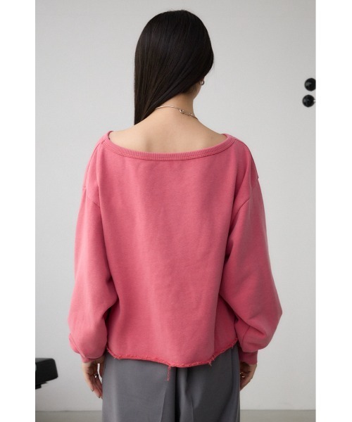 AZUL by moussy（アズールバイマウジー）の「ビンテージライクウラケトップス（スウェット・レディース・ピンク/杢グレー/ブラック・MEDIUM/SMALL）」の12枚目の写真