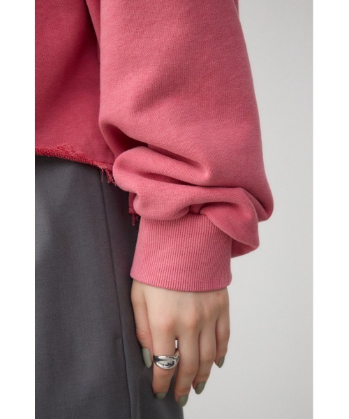 AZUL by moussy（アズールバイマウジー）の「ビンテージライクウラケトップス（スウェット・レディース・ピンク/杢グレー/ブラック・MEDIUM/SMALL）」の4枚目の写真
