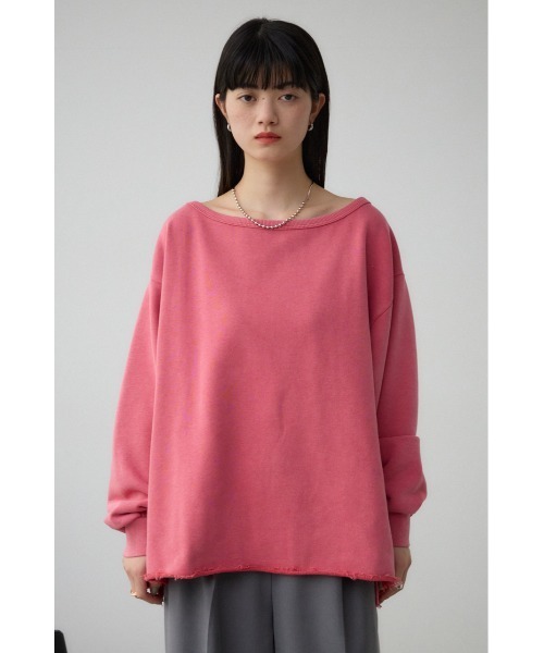 AZUL by moussy（アズールバイマウジー）の「ビンテージライクウラケトップス（スウェット・レディース・ピンク/杢グレー/ブラック・MEDIUM/SMALL）」の7枚目の写真