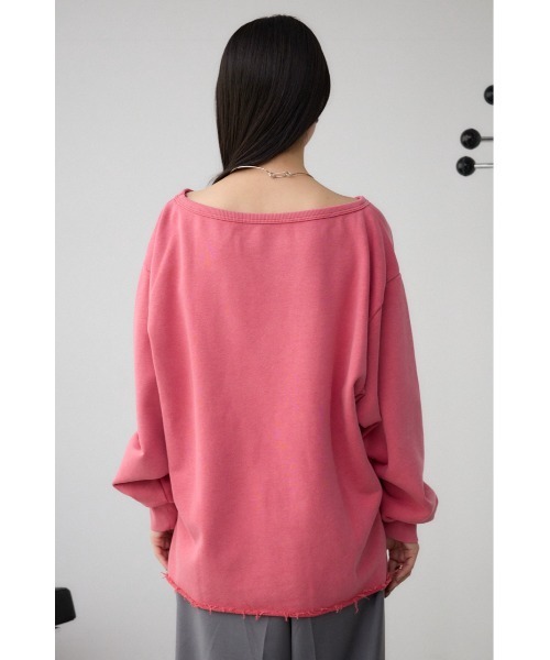 AZUL by moussy（アズールバイマウジー）の「ビンテージライクウラケトップス（スウェット・レディース・ピンク/杢グレー/ブラック・MEDIUM/SMALL）」の8枚目の写真