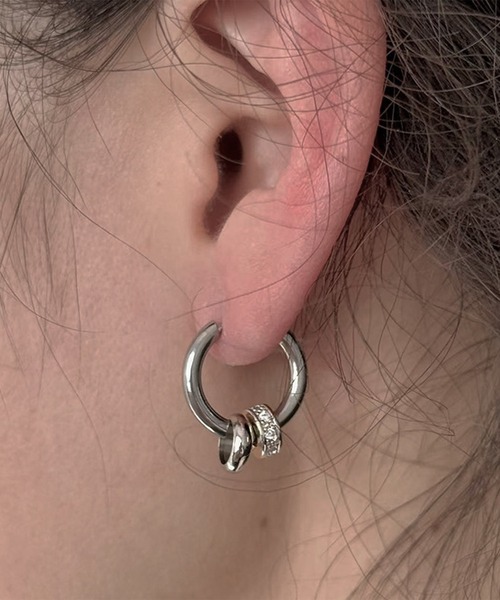 セール】SBG ダブルリングフープピアス 片耳（ピアス（片耳用））｜SBG