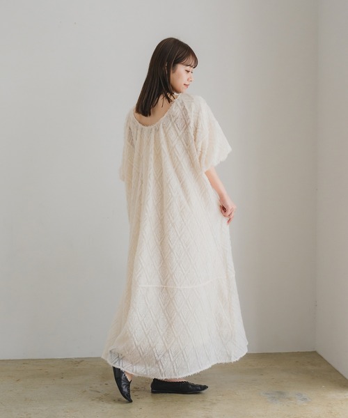 INTER FACTORY omayu ジャガードワンピース　ブラック omayu - ジャガードワンピース【結婚式/オケージョンにも
