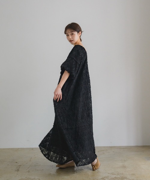 INTER FACTORY（インターファクトリー）の「omayu - ジャガードワンピース【結婚式/オケージョンにも◎】 made in INTER FACTORY（ワンピース・レディース・ブラック/アイボリー・FREE）」の15枚目の写真