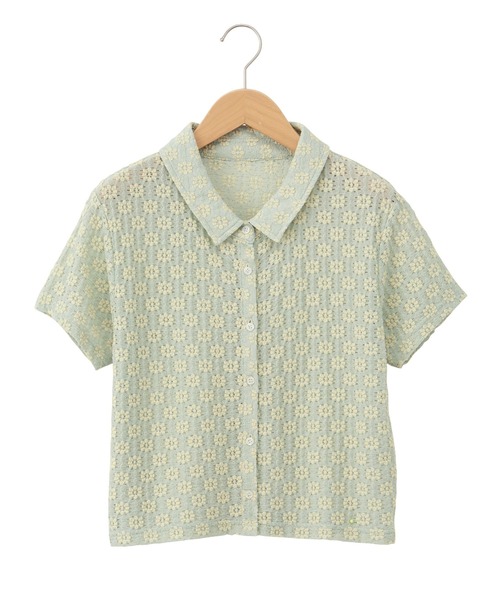 CHAN ME(チャンミ)の「花柄カットレースポロシャツ(シャツ/ブラウス・レディース・ブラック/ブルー/ホワイト・MEDIUM/LARGE/X-LARGE)」の17枚目の写真