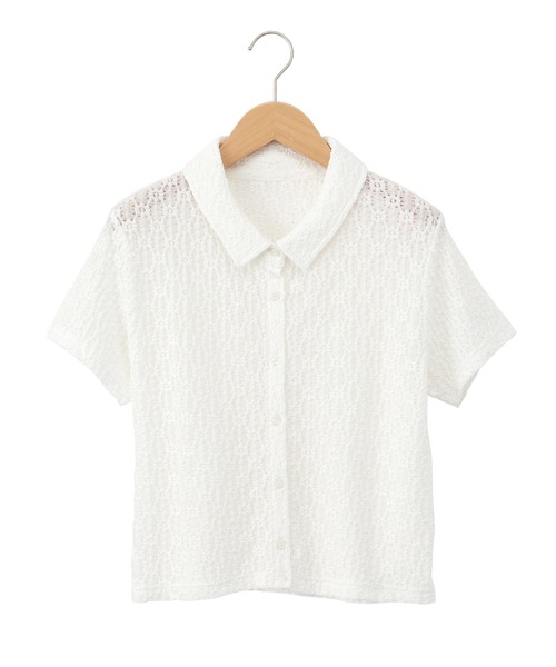 CHAN ME(チャンミ)の「花柄カットレースポロシャツ(シャツ/ブラウス・レディース・ブラック/ブルー/ホワイト・MEDIUM/LARGE/X-LARGE)」の18枚目の写真
