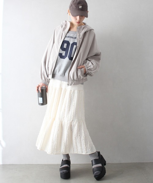 SpRay（スプレイ）の「ピーチショートマウンテンパーカー（マウンテンパーカー・レディース・アイボリー/ライトカーキ/ブラック/グレイッシュベージュ・FREE）」の13枚目の写真