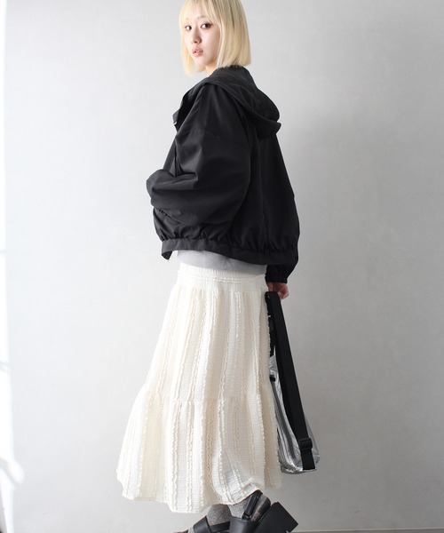 SpRay（スプレイ）の「ピーチショートマウンテンパーカー（マウンテンパーカー・レディース・アイボリー/ライトカーキ/ブラック/グレイッシュベージュ・FREE）」の21枚目の写真