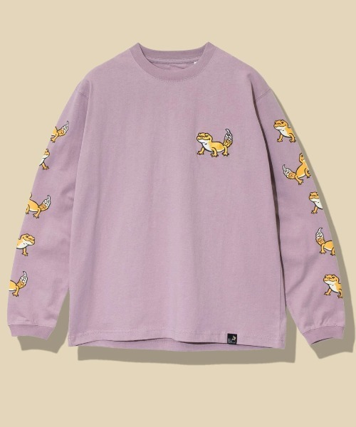 go slow caravan（ゴースローキャラバン）の「USA/C レオパードゲッコー ロングスリーブ TEE（Tシャツ/カットソー・メンズ・ホワイト/ブルー/ラベンダー・SMALL/MEDIUM/LARGE/X-LARGE）」の3枚目の写真