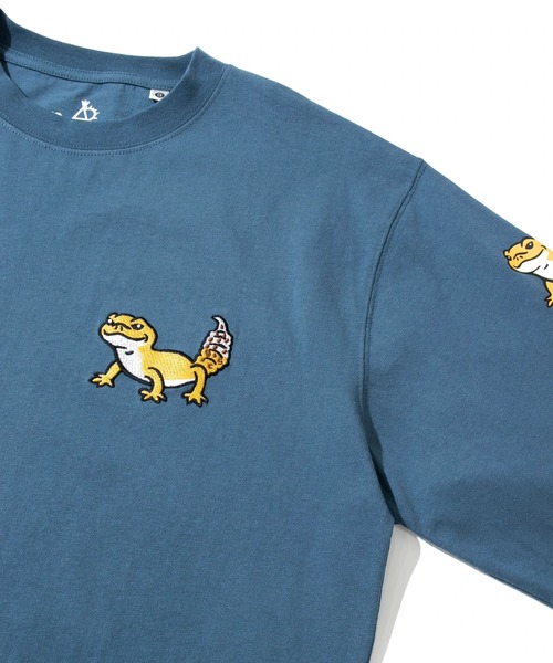 go slow caravan（ゴースローキャラバン）の「USA/C レオパードゲッコー ロングスリーブ TEE（Tシャツ/カットソー・メンズ・ホワイト/ブルー/ラベンダー・SMALL/MEDIUM/LARGE/X-LARGE）」の5枚目の写真