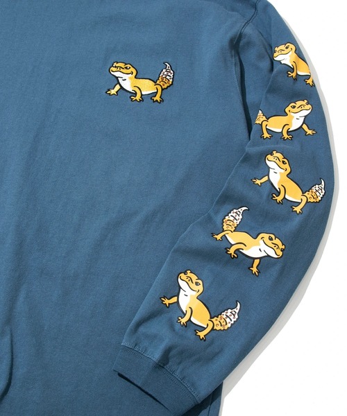 go slow caravan（ゴースローキャラバン）の「USA/C レオパードゲッコー ロングスリーブ TEE（Tシャツ/カットソー・メンズ・ホワイト/ブルー/ラベンダー・SMALL/MEDIUM/LARGE/X-LARGE）」の6枚目の写真