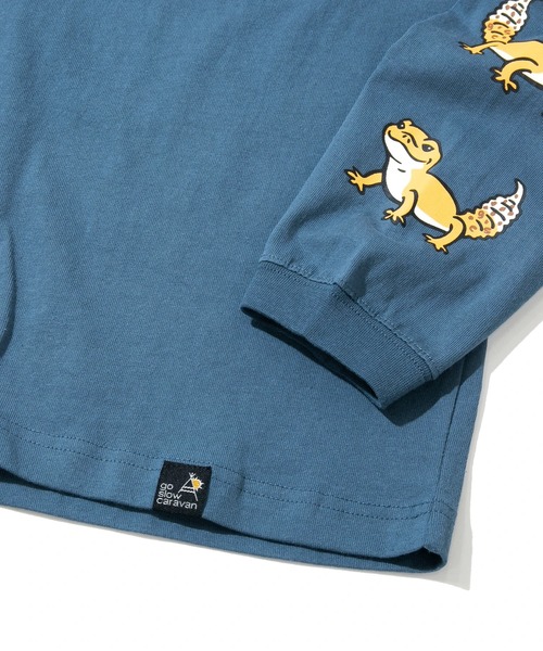 go slow caravan（ゴースローキャラバン）の「USA/C レオパードゲッコー ロングスリーブ TEE（Tシャツ/カットソー・メンズ・ホワイト/ブルー/ラベンダー・SMALL/MEDIUM/LARGE/X-LARGE）」の7枚目の写真