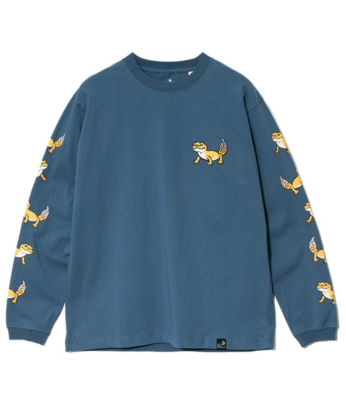 go slow caravan（ゴースローキャラバン）の「USA/C レオパードゲッコー ロングスリーブ TEE（Tシャツ/カットソー・メンズ・ホワイト/ブルー/ラベンダー・SMALL/MEDIUM/LARGE/X-LARGE）」の9枚目の写真