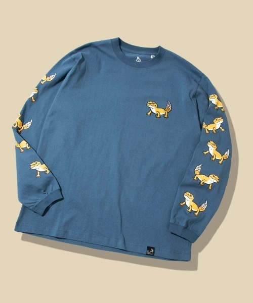 go slow caravan（ゴースローキャラバン）の「USA/C レオパードゲッコー ロングスリーブ TEE（Tシャツ/カットソー・メンズ・ホワイト/ブルー/ラベンダー・SMALL/MEDIUM/LARGE/X-LARGE）」の11枚目の写真