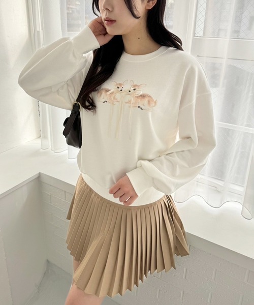 one after another NICE CLAUP（ワンアフターアナザーナイスクラップ）の「アニマルアソートスウェット（スウェット・レディース・ネイビー/ホワイト系その他/レッド/オフホワイト・FREE）」の3枚目の写真