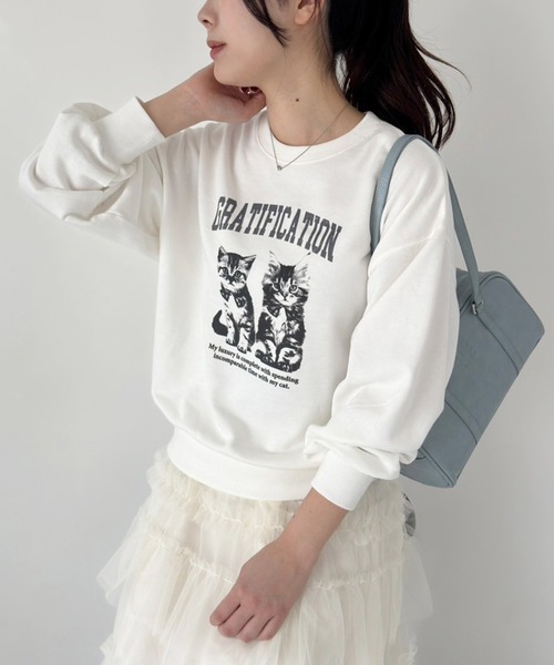 one after another NICE CLAUP（ワンアフターアナザーナイスクラップ）の「アニマルアソートスウェット（スウェット・レディース・ネイビー/ホワイト系その他/レッド/オフホワイト・FREE）」の2枚目の写真