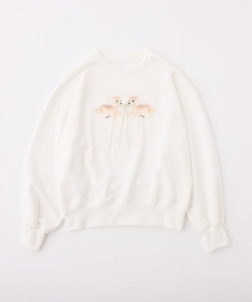 one after another NICE CLAUP（ワンアフターアナザーナイスクラップ）の「アニマルアソートスウェット（スウェット・レディース・ネイビー/ホワイト系その他/レッド/オフホワイト・FREE）」の12枚目の写真