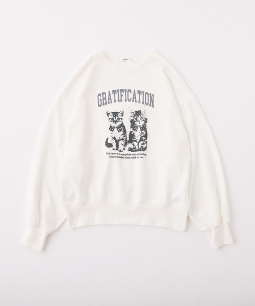 one after another NICE CLAUP（ワンアフターアナザーナイスクラップ）の「アニマルアソートスウェット（スウェット・レディース・ネイビー/ホワイト系その他/レッド/オフホワイト・FREE）」の13枚目の写真