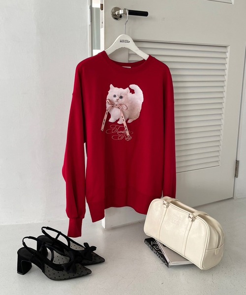 one after another NICE CLAUP（ワンアフターアナザーナイスクラップ）の「アニマルアソートスウェット（スウェット・レディース・ネイビー/ホワイト系その他/レッド/オフホワイト・FREE）」の8枚目の写真