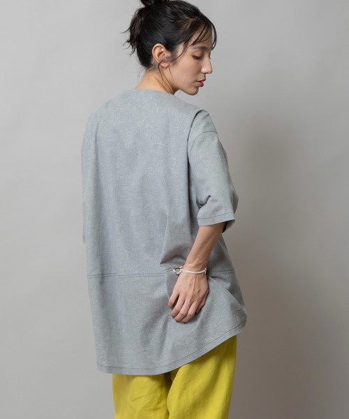 Munich(ミューニック)の「ヘンプシャンブレーコクーンプルオーバー(シャツ/ブラウス・レディース・ブラック/ネイビー/グレー・FREE)」の14枚目の写真