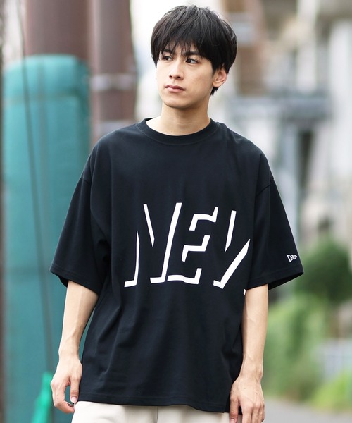 NEW ERA（ニューエラ）の「NEW ERA/ニューエラ 半袖Tシャツ ビッグロゴ 吸汗速乾 14410153/14410154/14410155（Tシャツ/カットソー・メンズ・ブラック/ホワイト/ベージュ・M/L/XXL/XL）」の11枚目の写真