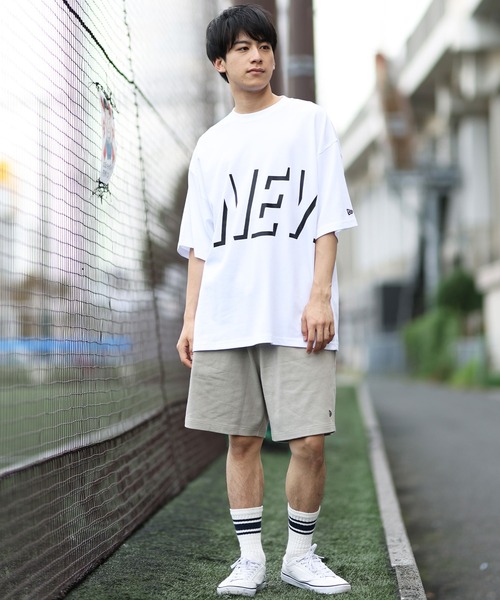NEW ERA（ニューエラ）の「NEW ERA/ニューエラ 半袖Tシャツ ビッグロゴ 吸汗速乾 14410153/14410154/14410155（Tシャツ/カットソー・メンズ・ブラック/ホワイト/ベージュ・M/L/XXL/XL）」の8枚目の写真
