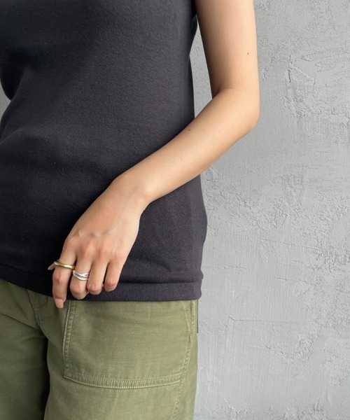 THE SHINZONE（ザ　シンゾーン）の「[THE SHINZONE/ザ シンゾーン] サーキュラーリブ ノースリーブカットソー（タンクトップ・レディース・ブラック/グレー/ホワイト/ブルー・0）」の15枚目の写真