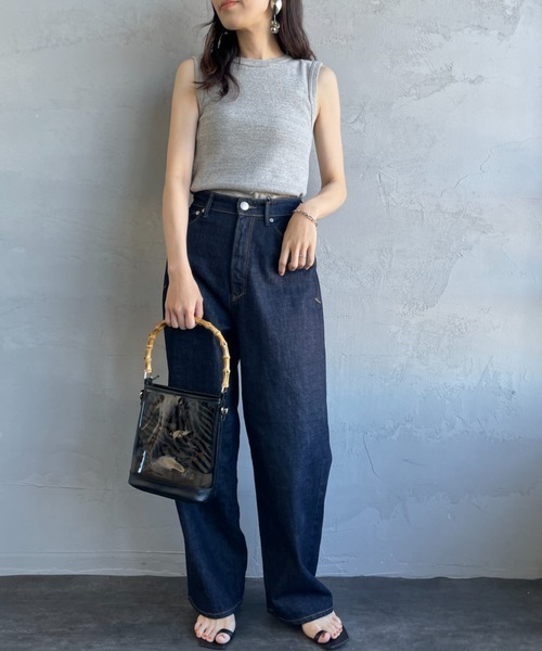 THE SHINZONE（ザ　シンゾーン）の「[THE SHINZONE/ザ シンゾーン] サーキュラーリブ ノースリーブカットソー（タンクトップ・レディース・ブラック/グレー/ホワイト/ブルー・0）」の5枚目の写真