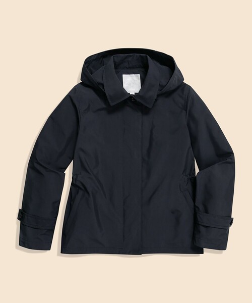 BROOKS BROTHERS(ブルックスブラザーズ)の「ポリエステル ハイカウントタフタ ショートフーデッドコート(その他アウター・レディース・ネイビー・X-SMALL)」の1枚目の写真