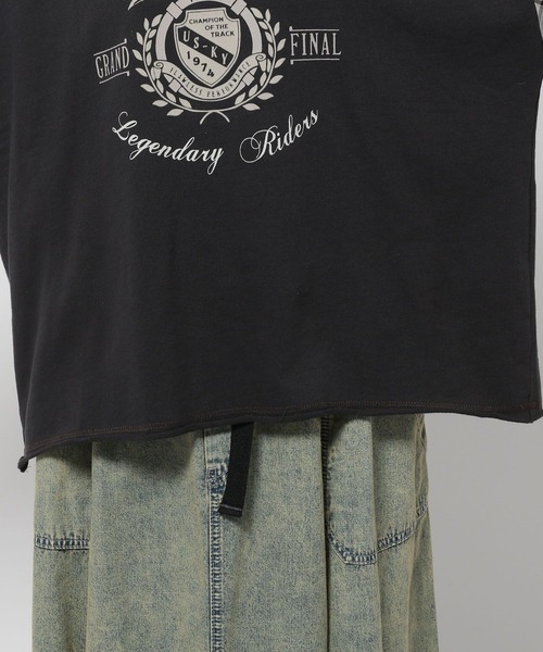 セール】チェックスリーブフリルプルオーバー（Tシャツ